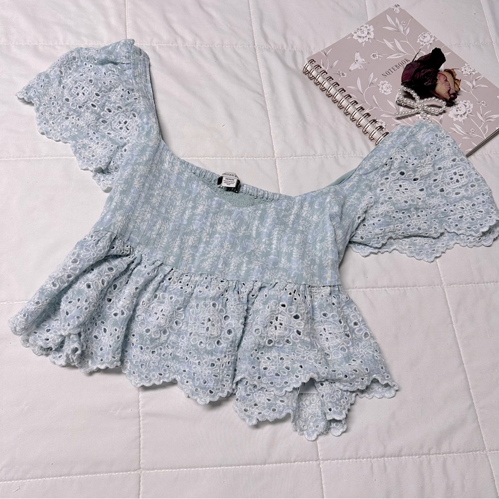 AE Ruffle Sleeve Babydoll Blouse